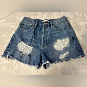 PacSun Blue Distressed Ultra High Rise Vintage Shorts Size 27